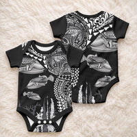 Hawaiian Reef Triggerfish Baby Onesie Polynesian Art with Tribal Humuhumunukunukuapua'a