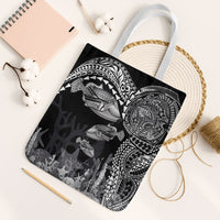 Hawaiian Reef Triggerfish Tote Bag Polynesian Art with Tribal Humuhumunukunukuapua'a LT03 White Strap One Size Black - Polynesian Pride