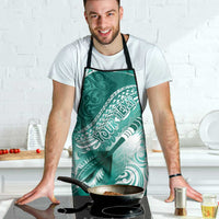 Personalised New Zealand Aotearoa Darts Masters Apron Maori Art Tattoo with Tribal Dart Symbol Teal Color - Polynesian Pride