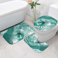 Personalised New Zealand Aotearoa Darts Masters Bathroom Set Maori Art Tattoo with Tribal Dart Symbol Teal Color - Polynesian Pride