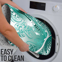 Personalised New Zealand Aotearoa Darts Masters Bathroom Set Maori Art Tattoo with Tribal Dart Symbol Teal Color - Polynesian Pride