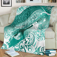 Personalised New Zealand Aotearoa Darts Masters Blanket Maori Art Tattoo with Tribal Dart Symbol Teal Color - Polynesian Pride