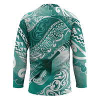 Personalised New Zealand Aotearoa Darts Masters Hockey Jersey Maori Art Tattoo with Tribal Dart Symbol Teal Color - Polynesian Pride