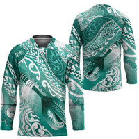 Personalised New Zealand Aotearoa Darts Masters Hockey Jersey Maori Art Tattoo with Tribal Dart Symbol Teal Color - Polynesian Pride