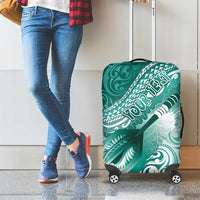 Personalised New Zealand Aotearoa Darts Masters Luggage Cover Maori Art Tattoo with Tribal Dart Symbol Teal Color - Polynesian Pride