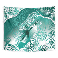 Personalised New Zealand Aotearoa Darts Masters Tapestry Maori Art Tattoo with Tribal Dart Symbol Teal Color - Polynesian Pride