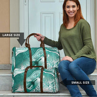 Personalised New Zealand Aotearoa Darts Masters Travel Bag Maori Art Tattoo with Tribal Dart Symbol Teal Color - Polynesian Pride