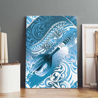 Personalised New Zealand Aotearoa Darts Masters Canvas Wall Art Maori Art Tattoo with Tribal Dart Symbol Blue - Polynesian Pride