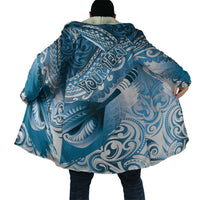 Personalised New Zealand Aotearoa Darts Masters Cloak Maori Art Tattoo with Tribal Dart Symbol Blue - Polynesian Pride