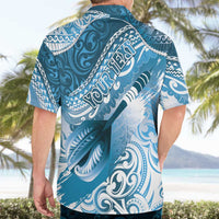 Personalised New Zealand Aotearoa Darts Masters Hawaiian Shirt Maori Art Tattoo with Tribal Dart Symbol Blue - Polynesian Pride