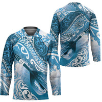 Personalised New Zealand Aotearoa Darts Masters Hockey Jersey Maori Art Tattoo with Tribal Dart Symbol Blue LT03 - Polynesian Pride