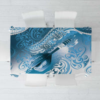 Personalised New Zealand Aotearoa Darts Masters Tablecloth Maori Art Tattoo with Tribal Dart Symbol Blue - Polynesian Pride