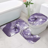 Personalised New Zealand Aotearoa Darts Masters Bathroom Set Maori Art Tattoo with Tribal Dart Symbol Purple - Polynesian Pride