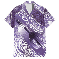 Personalised New Zealand Aotearoa Darts Masters Family Matching Puletasi and Hawaiian Shirt Maori Art Tattoo with Tribal Dart Symbol Purple - Polynesian Pride