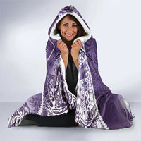 Personalised New Zealand Aotearoa Darts Masters Hooded Blanket Maori Art Tattoo with Tribal Dart Symbol Purple - Polynesian Pride