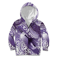 Personalised New Zealand Aotearoa Darts Masters Kid Hoodie Maori Art Tattoo with Tribal Dart Symbol Purple - Polynesian Pride