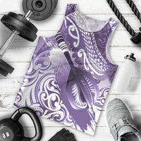 Personalised New Zealand Aotearoa Darts Masters Men Tank Top Maori Art Tattoo with Tribal Dart Symbol Purple - Polynesian Pride