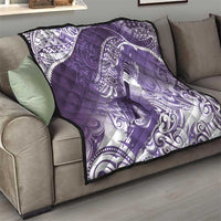 Personalised New Zealand Aotearoa Darts Masters Quilt Maori Art Tattoo with Tribal Dart Symbol Purple - Polynesian Pride