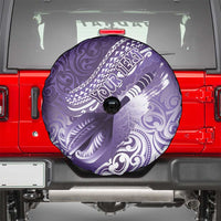 Personalised New Zealand Aotearoa Darts Masters Spare Tire Cover Maori Art Tattoo with Tribal Dart Symbol Purple - Polynesian Pride