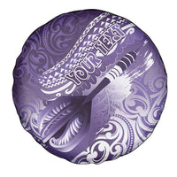 Personalised New Zealand Aotearoa Darts Masters Spare Tire Cover Maori Art Tattoo with Tribal Dart Symbol Purple - Polynesian Pride