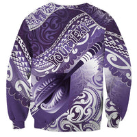 Personalised New Zealand Aotearoa Darts Masters Sweatshirt Maori Art Tattoo with Tribal Dart Symbol Purple - Polynesian Pride