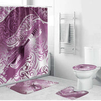 Personalised New Zealand Aotearoa Darts Masters Bathroom Set Maori Art Tattoo with Tribal Dart Symbol Pink - Polynesian Pride