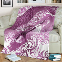 Personalised New Zealand Aotearoa Darts Masters Blanket Maori Art Tattoo with Tribal Dart Symbol Pink - Polynesian Pride