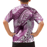 Personalised New Zealand Aotearoa Darts Masters Family Matching Long Sleeve Bodycon Dress and Hawaiian Shirt Maori Art Tattoo with Tribal Dart Symbol Pink - Polynesian Pride