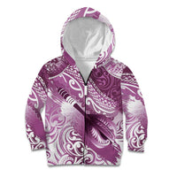 Personalised New Zealand Aotearoa Darts Masters Kid Hoodie Maori Art Tattoo with Tribal Dart Symbol Pink - Polynesian Pride