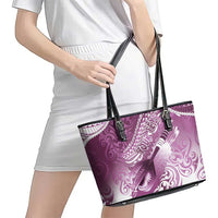 Personalised New Zealand Aotearoa Darts Masters Leather Tote Bag Maori Art Tattoo with Tribal Dart Symbol Pink - Polynesian Pride