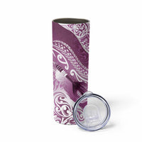 Personalised New Zealand Aotearoa Darts Masters Skinny Tumbler Maori Art Tattoo with Tribal Dart Symbol Pink - Polynesian Pride
