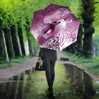 Personalised New Zealand Aotearoa Darts Masters Umbrella Maori Art Tattoo with Tribal Dart Symbol Pink - Polynesian Pride