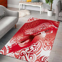 Personalised New Zealand Aotearoa Darts Masters Area Rug Maori Art Tattoo with Tribal Dart Symbol Red - Polynesian Pride