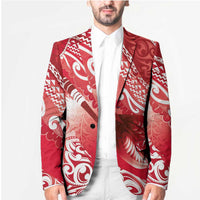 Personalised New Zealand Aotearoa Darts Masters Blazer Maori Art Tattoo with Tribal Dart Symbol Red - Polynesian Pride