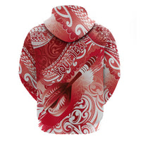 Personalised New Zealand Aotearoa Darts Masters Hoodie Maori Art Tattoo with Tribal Dart Symbol Red - Polynesian Pride
