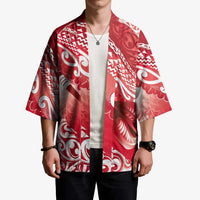 Personalised New Zealand Aotearoa Darts Masters Kimono Maori Art Tattoo with Tribal Dart Symbol Red - Polynesian Pride