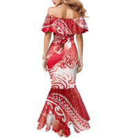 Personalised New Zealand Aotearoa Darts Masters Mermaid Dress Maori Art Tattoo with Tribal Dart Symbol Red - Polynesian Pride