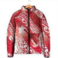 Personalised New Zealand Aotearoa Darts Masters Padded Jacket Maori Art Tattoo with Tribal Dart Symbol Red - Polynesian Pride