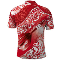 Personalised New Zealand Aotearoa Darts Masters Polo Shirt Maori Art Tattoo with Tribal Dart Symbol Red - Polynesian Pride