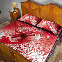 Personalised New Zealand Aotearoa Darts Masters Quilt Bed Set Maori Art Tattoo with Tribal Dart Symbol Red - Polynesian Pride