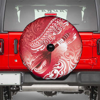 Personalised New Zealand Aotearoa Darts Masters Spare Tire Cover Maori Art Tattoo with Tribal Dart Symbol Red - Polynesian Pride