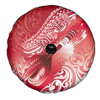 Personalised New Zealand Aotearoa Darts Masters Spare Tire Cover Maori Art Tattoo with Tribal Dart Symbol Red - Polynesian Pride