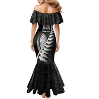 Custom New Zealand World Cup 2023 Family Matching Mermaid Dress and Hawaiian Shirt Aotearoa Champion Rugby with Silver Fern Maori Ethnic Pattern LT03 - Polynesian Pride