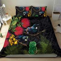 New Zealand Tui Bedding Set Guardians of the Hei Tiki - Maori Art and Plants