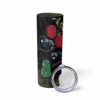 New Zealand Tui Skinny Tumbler Guardians of the Hei Tiki - Maori Art and Plants