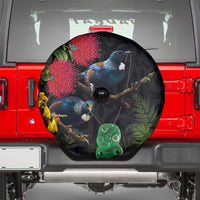 New Zealand Tui Spare Tire Cover Guardians of the Hei Tiki - Maori Art and Plants LT03 - Polynesian Pride