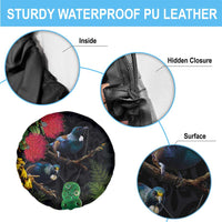 New Zealand Tui Spare Tire Cover Guardians of the Hei Tiki - Maori Art and Plants LT03 - Polynesian Pride