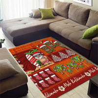 Hawaiian Christmas Area Rug - Mele Kalikimaka Island Holiday Vibes - Red Orange LT03 - Polynesian Pride