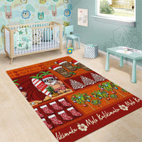 Hawaiian Christmas Area Rug - Mele Kalikimaka Island Holiday Vibes - Red Orange LT03 - Polynesian Pride