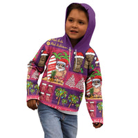 Hawaiian Christmas Kid Hoodie - Mele Kalikimaka Island Holiday Vibes - Pink Purple LT03 - Polynesian Pride